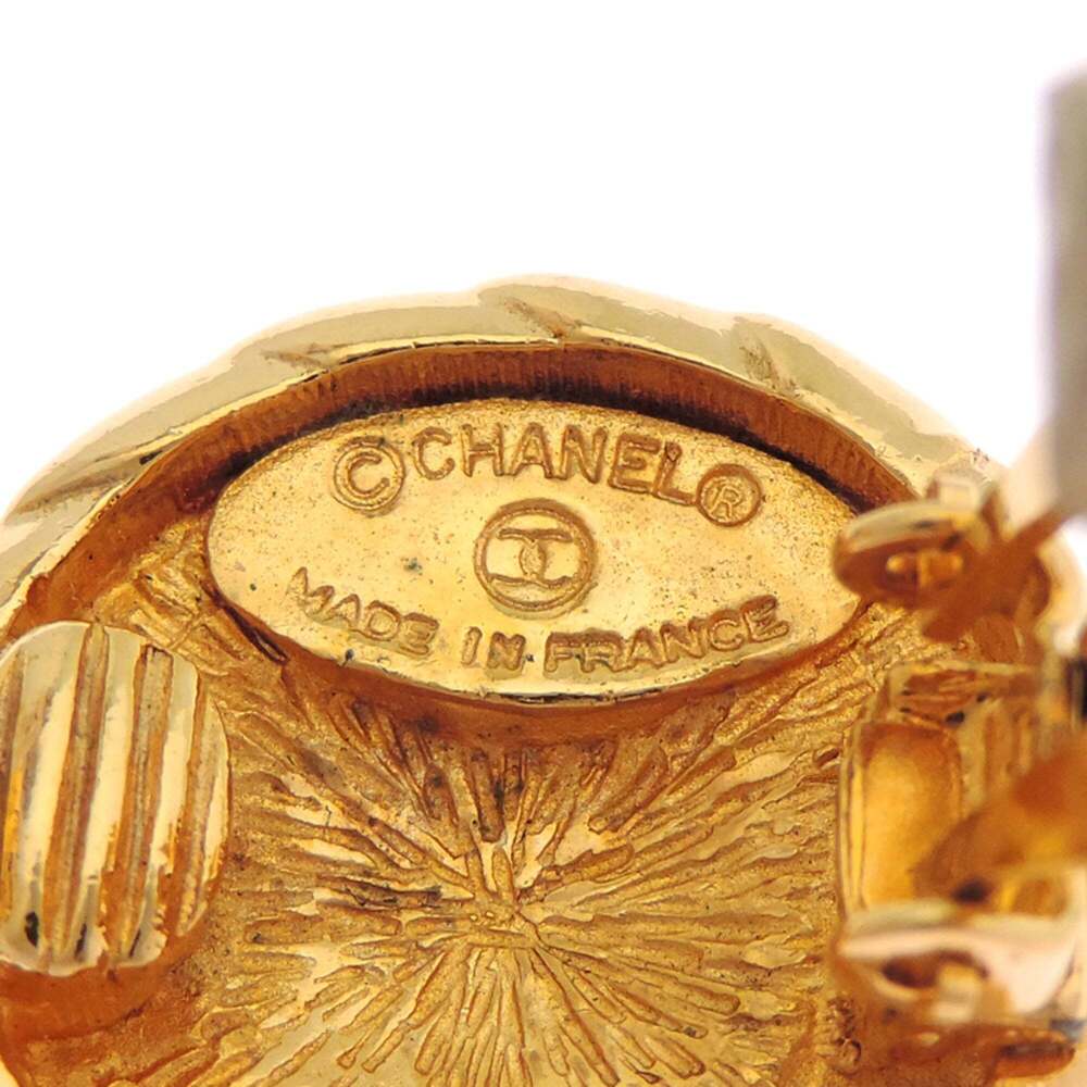 CHANEL Authentic Gold Logo Earrings - Picture 6 of 6